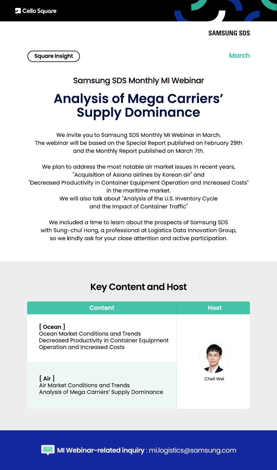 Samsung SDS Logistics Market Intelligence Webinar - Mar. 2024